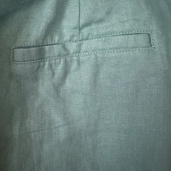 Rafaella Linen Pants Aqua Size 16 Lined Casual Trousers High Waist Taper - Picture 5 of 6